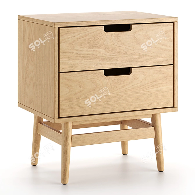 Modern Ellwood Nightstand with Drawers 3D model image 2
