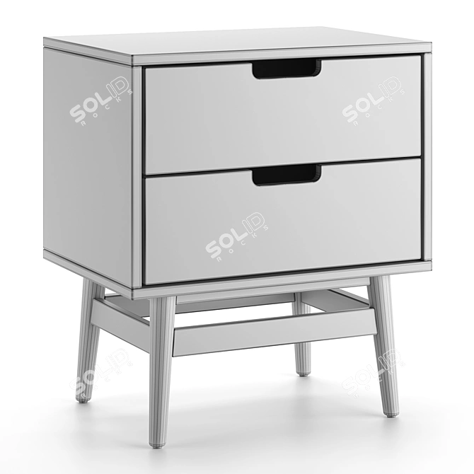 Modern Ellwood Nightstand with Drawers 3D model image 4