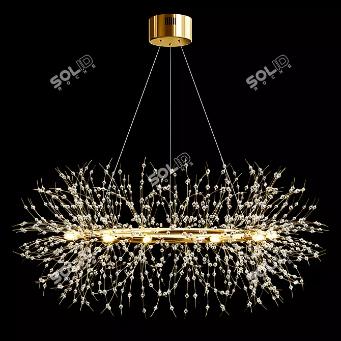 Elegant Fleur Chandelier 3D model image 2