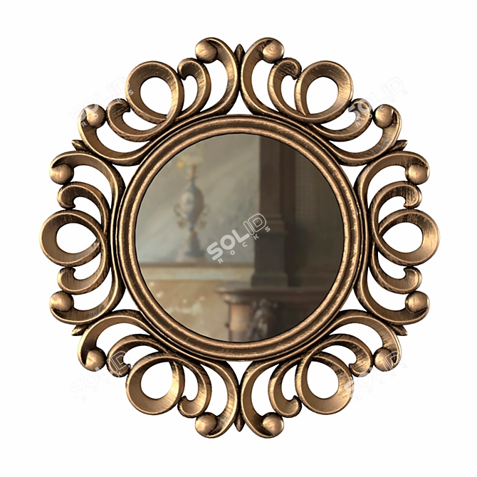 Italian Style Bronze Mirror 3D model image 1