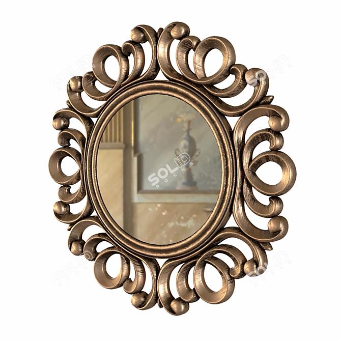 Italian Style Bronze Mirror 3D model image 2