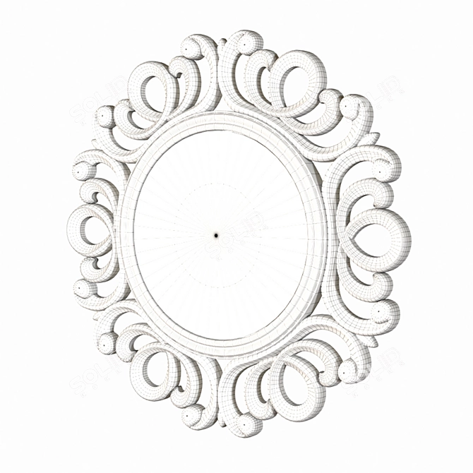 Italian Style Bronze Mirror 3D model image 3