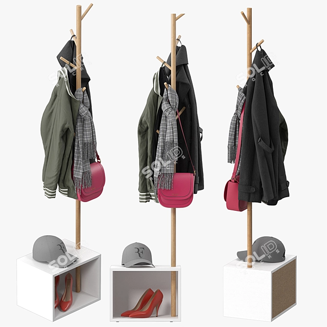 Elegant Fruithurst Coat Stand 3D model image 1