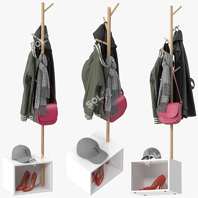 Elegant Fruithurst Coat Stand 3D model image 2