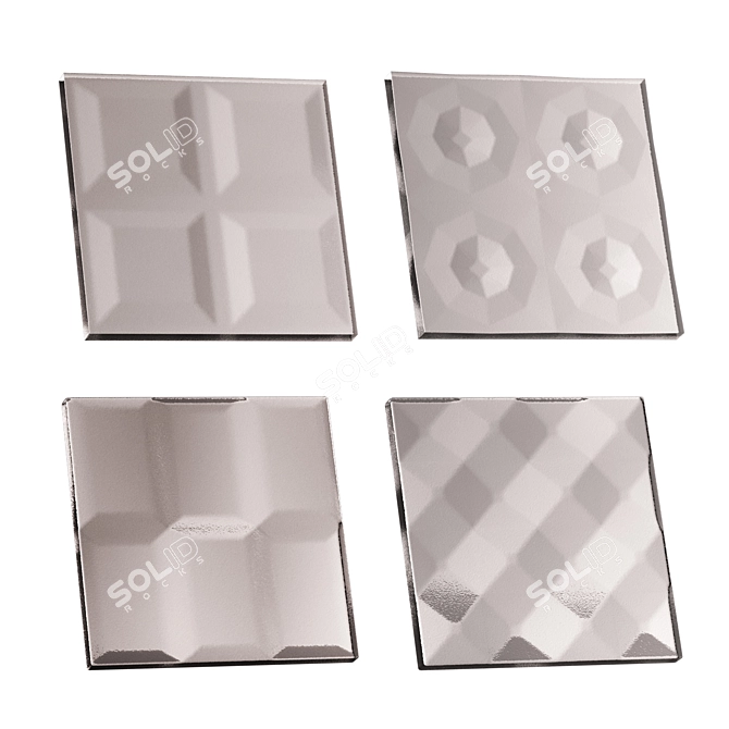 Embossed Glass Texture Set 3D model image 2