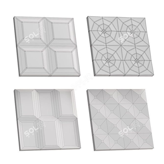 Embossed Glass Texture Set 3D model image 7