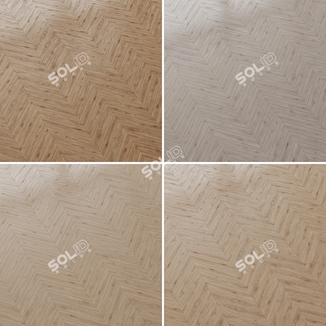 Cashmere Oak Wood Flooring Set 3D model image 3