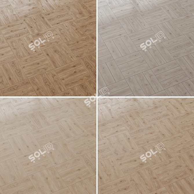 Cashmere Oak Wood Flooring Set 3D model image 4