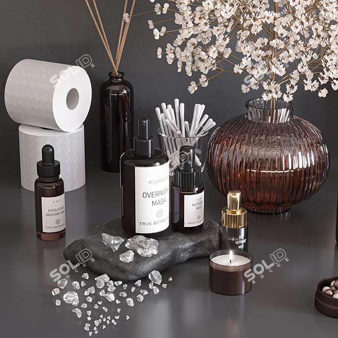 Elegant Bathroom Accessory Set 3D model image 5