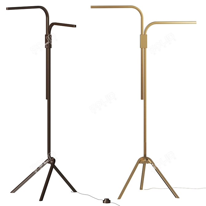 Modern LED Branch Floor Lamp 3D model image 1