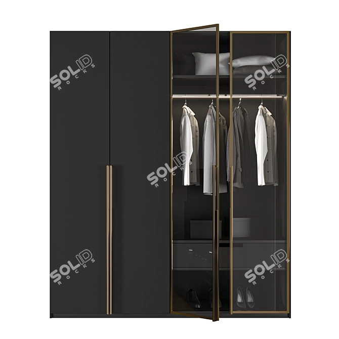 Spacious 3-Door Cupboard 3D model image 1