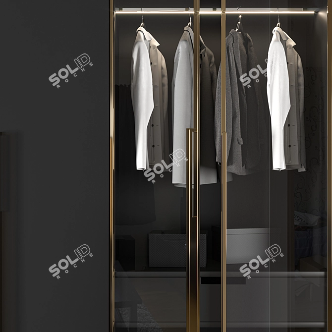 Spacious 3-Door Cupboard 3D model image 3