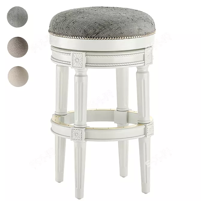 Erin Cream Swivel Barstool - Stylish and Versatile Seating 3D model image 1