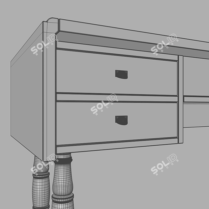 Rustic Reclaimed Wood Table 3D model image 3