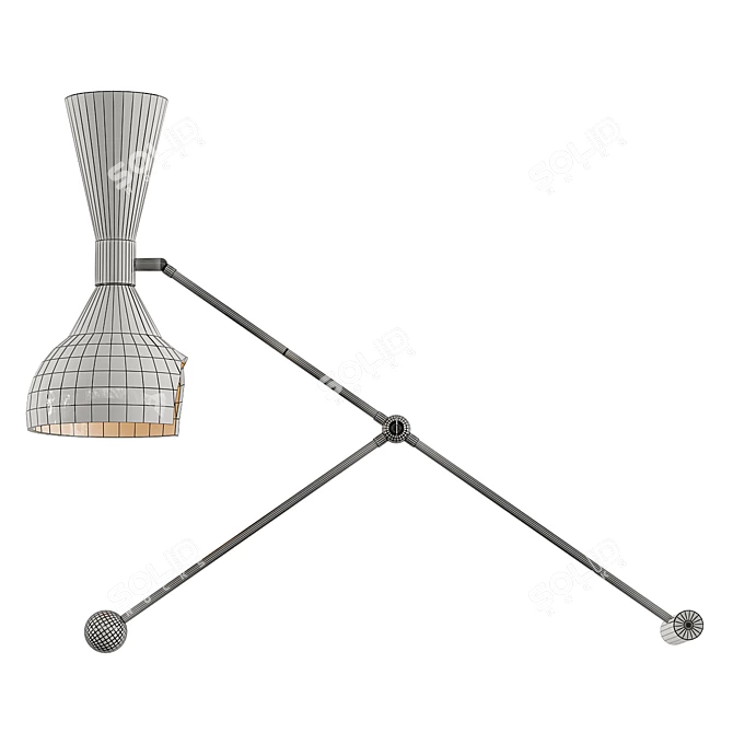 Elegant Olivine Enamel Desk Lamp 3D model image 2