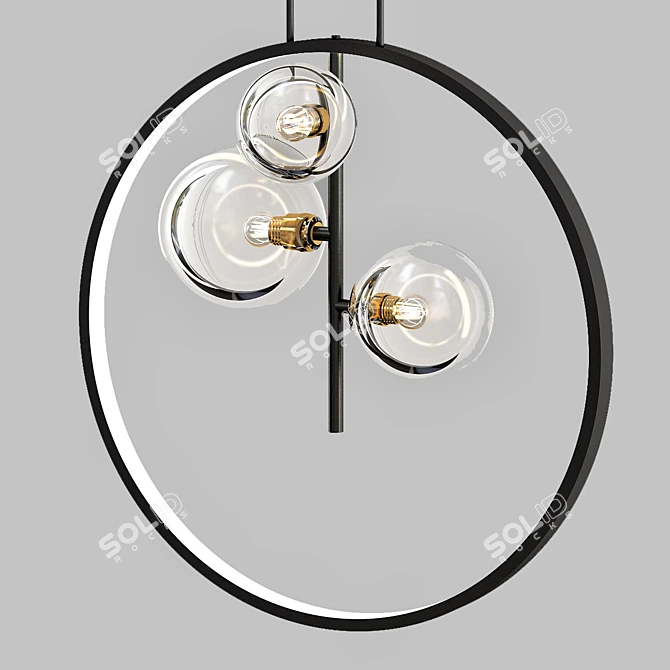 Elegant Iona Ring Pendant 3D model image 1