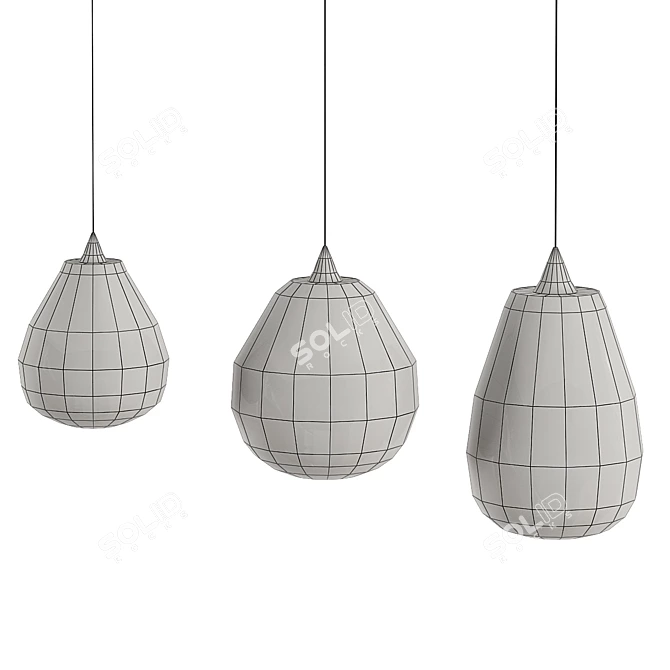 Elegant Glass Pendant Lighting 3D model image 2