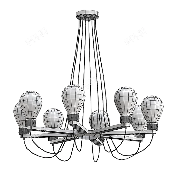 Elegant Light Atmosphere Pendant 3D model image 2