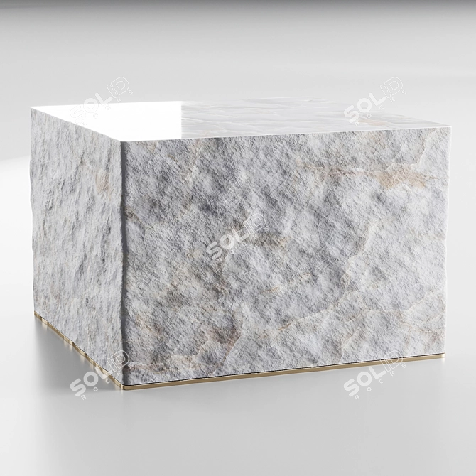 Stylish Stone Coffee Table 3D model image 3