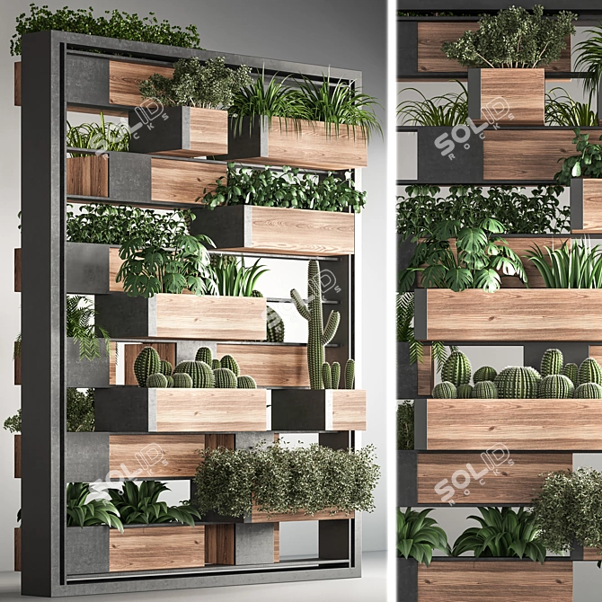 Fitowall02: Contemporary Vertical Plant Set 3D model image 4