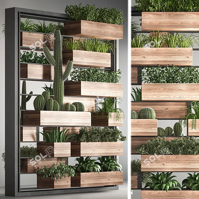 Fitowall02: Contemporary Vertical Plant Set 3D model image 5