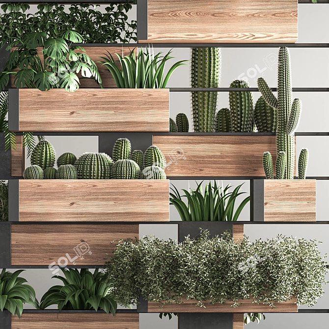 Fitowall02: Contemporary Vertical Plant Set 3D model image 6
