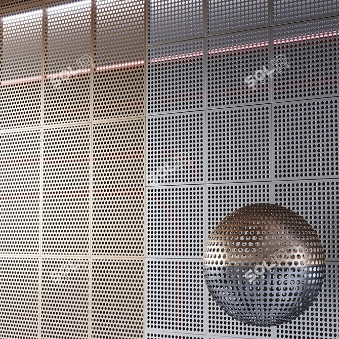 Decorative Metal Perforated Panels 3D model image 3