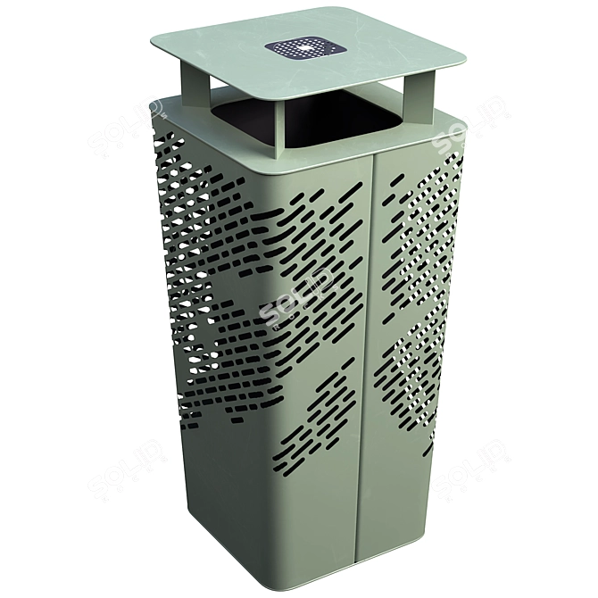 Modern Waste Bin with Corona Render 3D model image 1