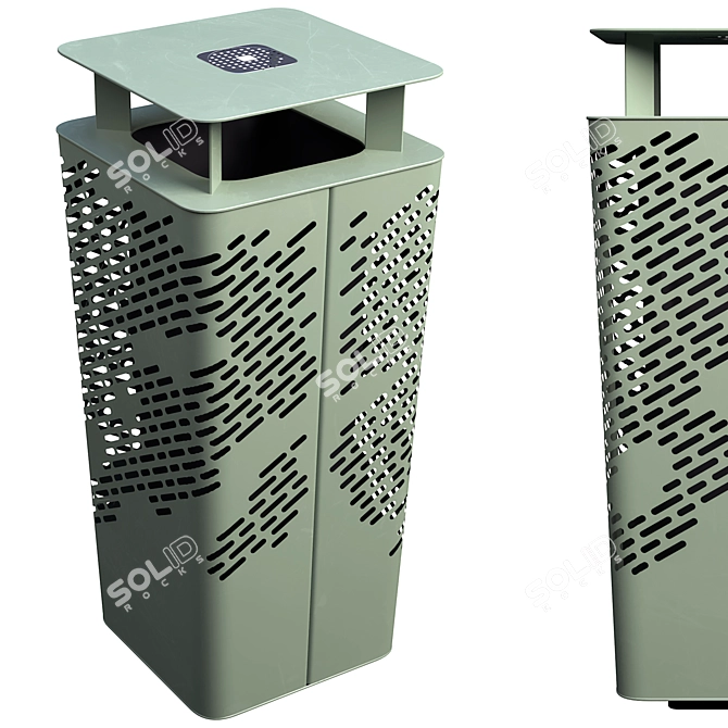 Modern Waste Bin with Corona Render 3D model image 2
