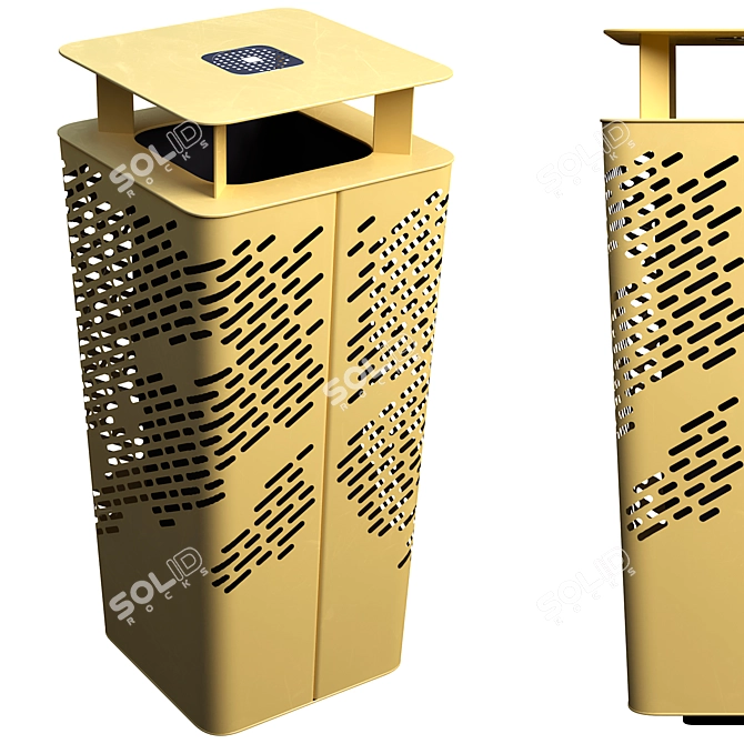 Modern Waste Bin with Corona Render 3D model image 4