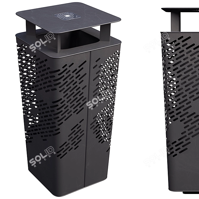 Modern Waste Bin with Corona Render 3D model image 7