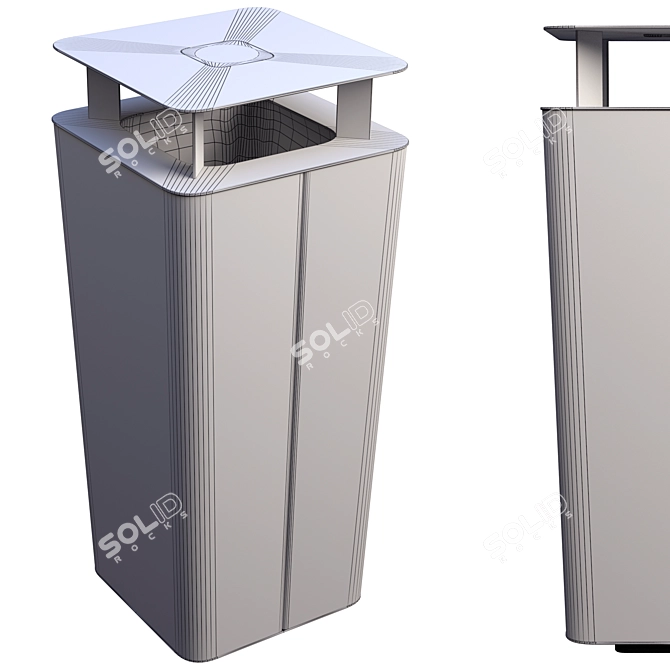 Modern Waste Bin with Corona Render 3D model image 8