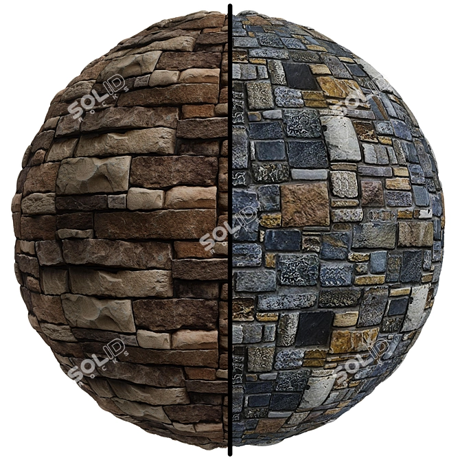 Title: Premium Stone Covering | High-Res Texture | 2 Variations 3D model image 1