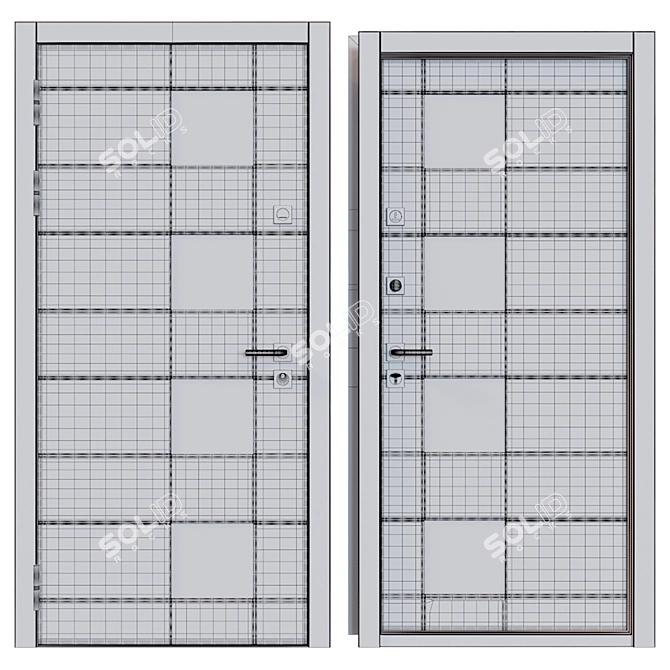 Praga Favorit: Premium Metal Entrance Door 3D model image 4