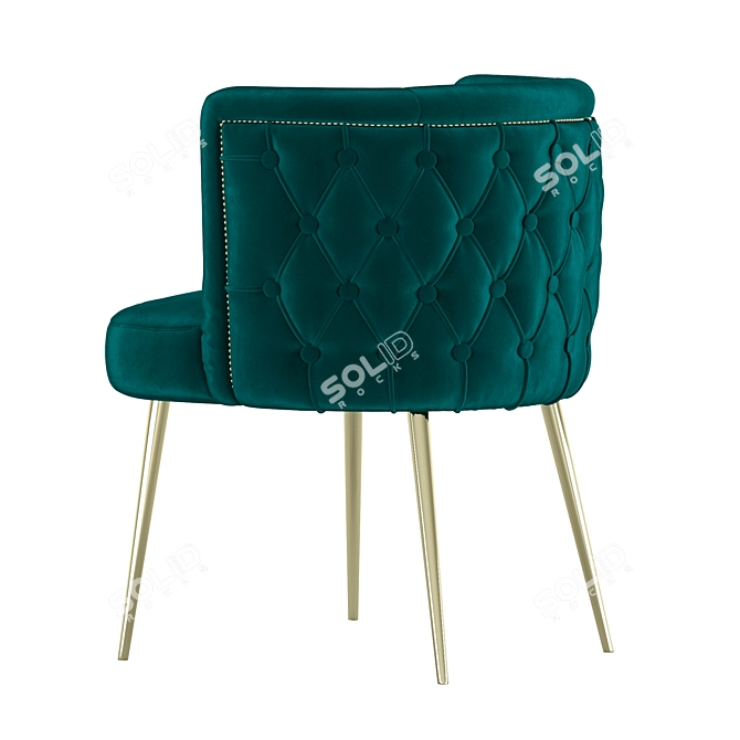 Velvet Stud Dining Chair 3D model image 2