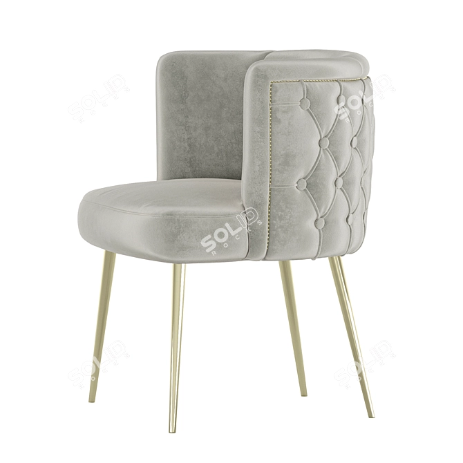 Velvet Stud Dining Chair 3D model image 5