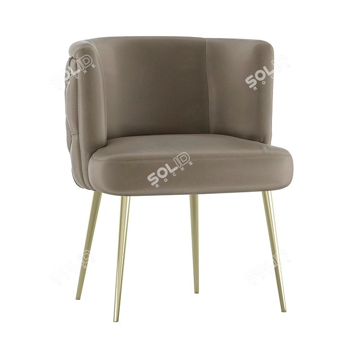 Velvet Stud Dining Chair 3D model image 6