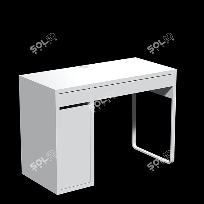 Modern White Writing Desk: MICKE 3D model image 1