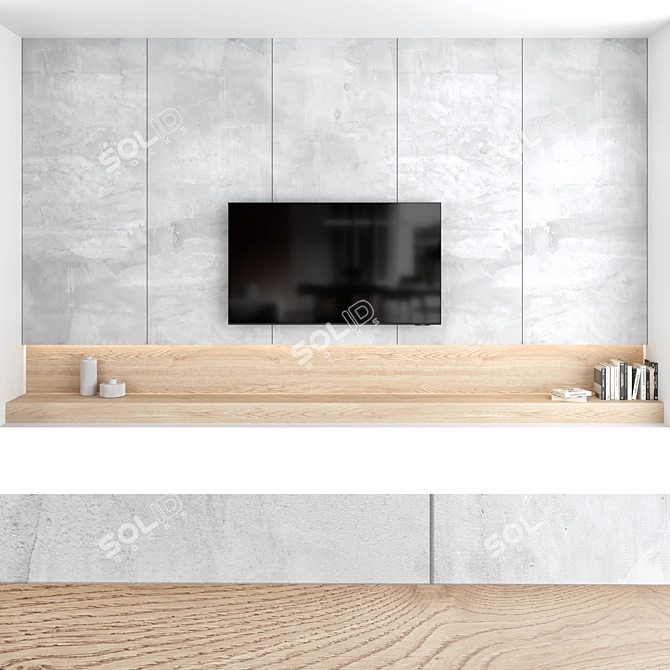 Premium TV Wall Set: Samsung AU8000 Crystal UHD 4K Smart TV (2021), 75 3D model image 2