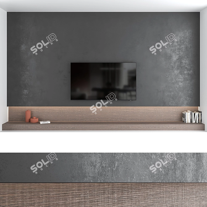 Premium TV Wall Set: Samsung AU8000 Crystal UHD 4K Smart TV (2021), 75 3D model image 4