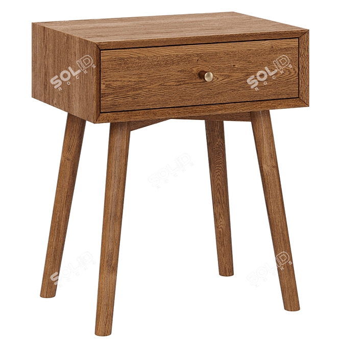 Oak Veneer Bedside Cabinet Jysk - 45x33x55 cm 3D model image 1