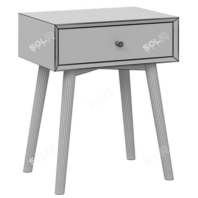 Oak Veneer Bedside Cabinet Jysk - 45x33x55 cm 3D model image 2