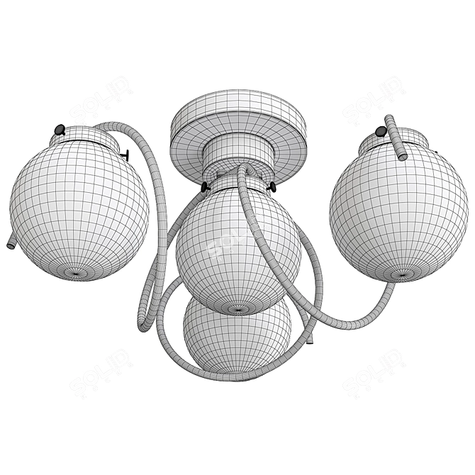 Modern ALFA Kretka Chandelier 3D model image 2