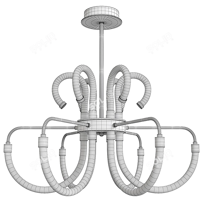 Sleek LED Chandelier - Sirius S9093 3D model image 2