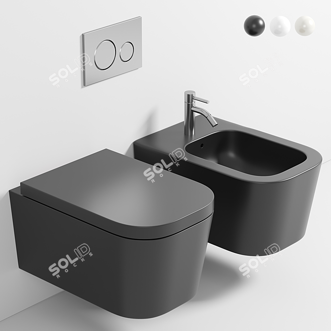 Galassia Meg11 Pro: Stylish Wall Hung WC 3D model image 1