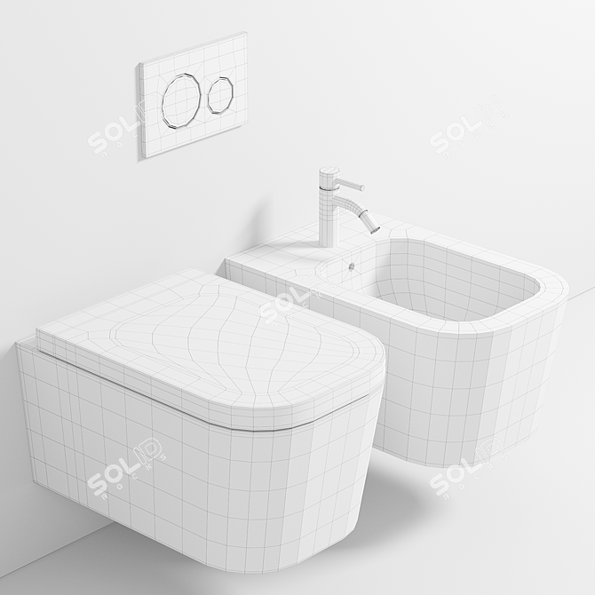 Galassia Meg11 Pro: Stylish Wall Hung WC 3D model image 3