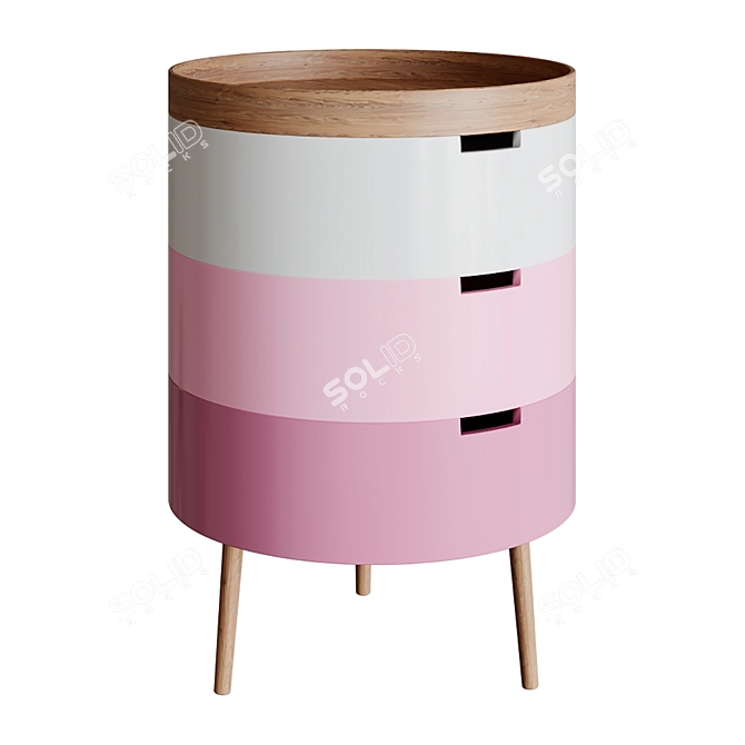 UKCMPPARIS Bedside Table, 55cm H 3D model image 2