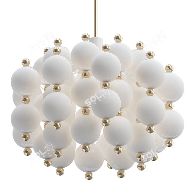 Vintage Kinkeldey Satin Glass Chandelier 3D model image 1