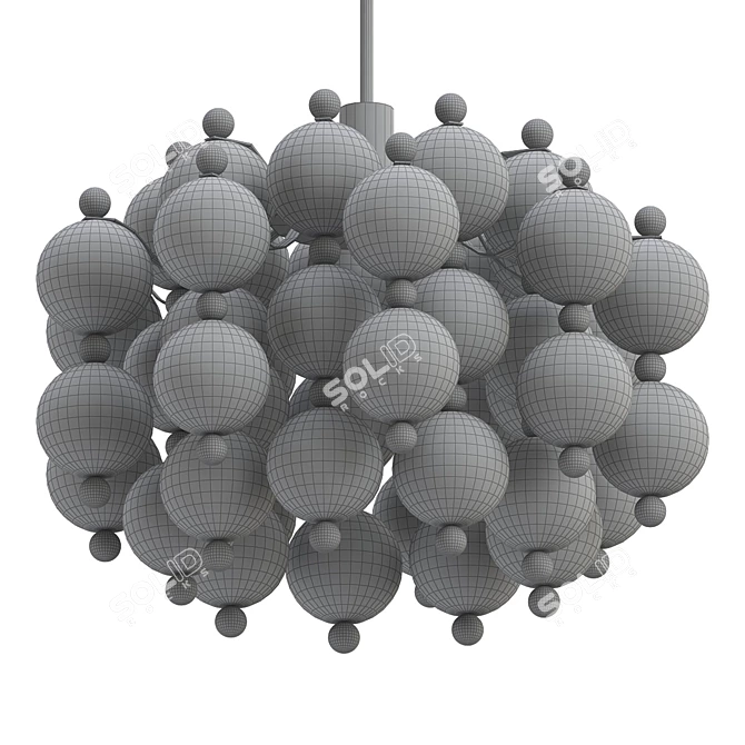 Vintage Kinkeldey Satin Glass Chandelier 3D model image 2