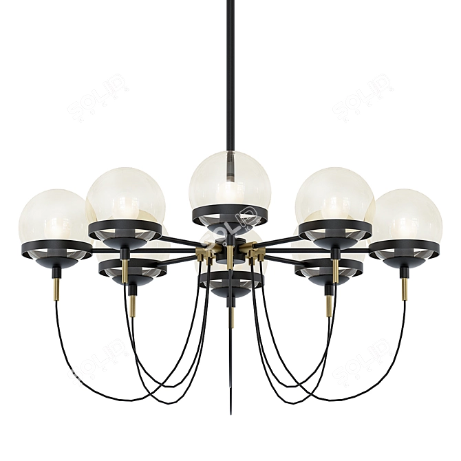 Sleek Black ORBIT Design Lamp 3D model image 1